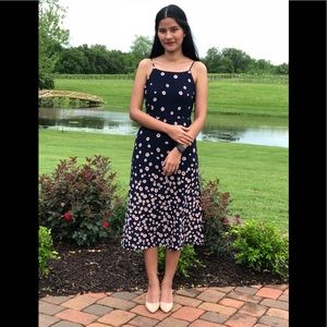 Forever 21 pink floral navy dress.